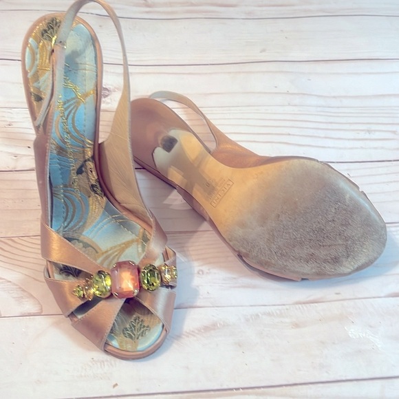 Giusepee Zanotti Vicini Pink Satin Jewel Sandals Heels Size 38 / 8 Women - Picture 8 of 12